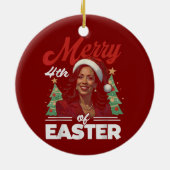 Grappige Kamala Harris Kerstman Hoed Keramisch Ornament (Achterkant)