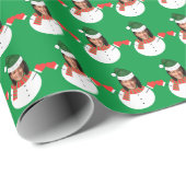 Grappige Kamala Harris Snowman Custom Face Foto Xm Cadeaupapier (Rol Hoek)