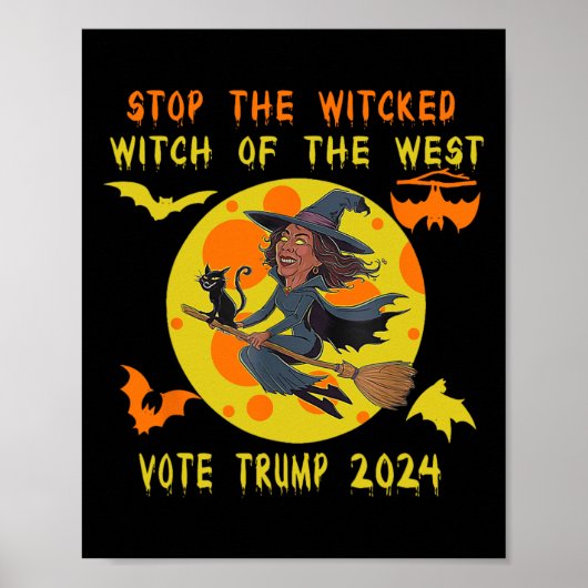 Grappige Kamala Harris stopt de boze heks van de W Poster (Voorkant)