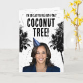 Grappige Kamala Harris Verjaardag - Kokosnootboom Kaart (Gele Bloem)