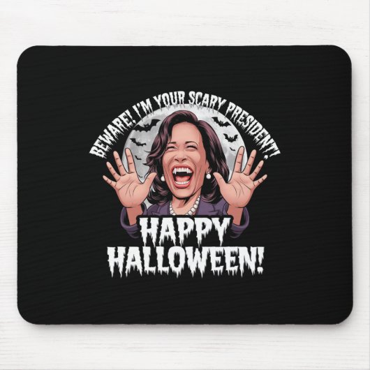 Grappige Kamala Harris Verschrikkelijke Halloween Muismat (Voorkant)