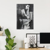 Grappige Kamebadkamerprint, Krantentoilet Poster (Thuiskantoor)