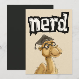 Grappige kameel geeky nerd bril, Afstuderen Pet جم Kaart