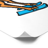 grappige kameel op de skis poster (Hoek)