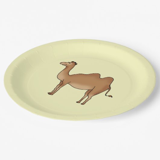 grappige kameel papieren bordje (Gekanteld)