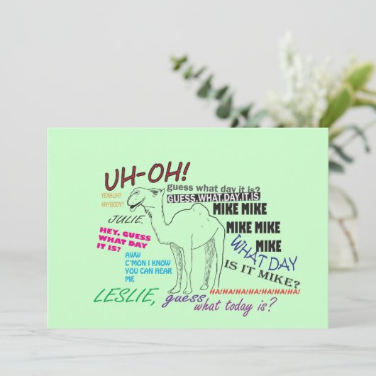 grappige kamelendag verjaardag kaart (Staand voorkant)
