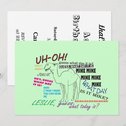 grappige kamelendag verjaardag kaart (Voorkant / Achterkant)