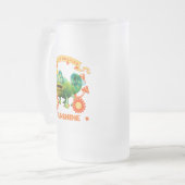 Grappige Kameleon Goedemorgen Zonneschijn Matglas Bierpul (Voorkant links)