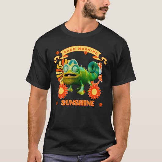 Grappige Kameleon Goedemorgen Zonneschijn T-shirt (Voorkant)