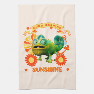 Grappige Kameleon Goedemorgen Zonneschijn Theedoek