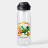 Grappige Kameleon Goedemorgen Zonneschijn Waterfles (Achterkant)