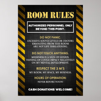 Grappige kamerregels voor Tieners Poster