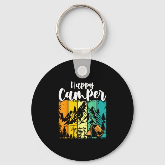 Grappige kampeerder outdoor activiteit camping lie sleutelhanger (Voorkant)