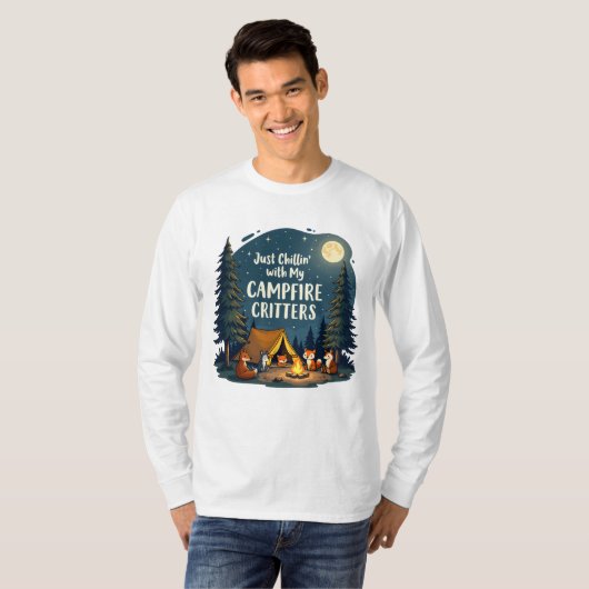 Grappige kampeerdieren t-shirt (Voorkant volledig)