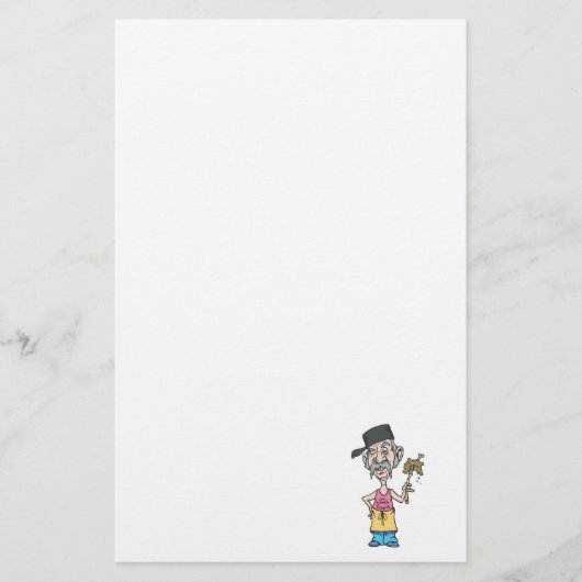 grappige kampeerkok met drabbig papje briefpapier (Voorkant)