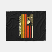 Grappige kampeerliefhebber retro vlag kampvuur fleece deken (Voorkant (Horizontaal))