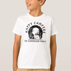 Grappige kampeerreis Happy Campers Naam Familie T-shirt