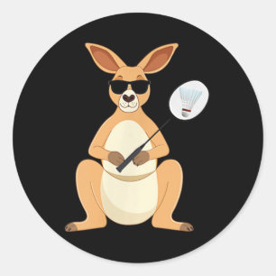 Grappige kangoeroe die een zonnebril draagt en bad ronde sticker