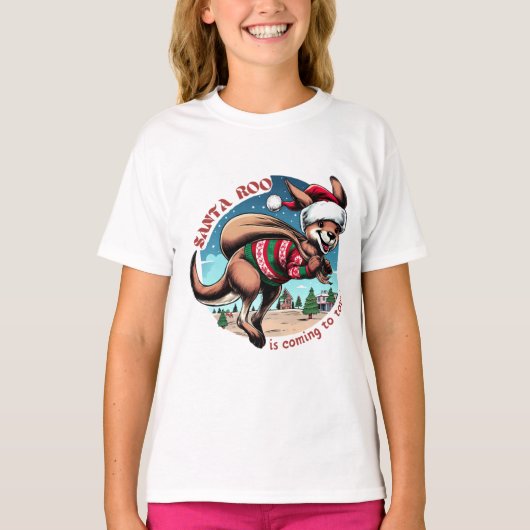 Grappige kangoeroe die je vrolijke Kerstmis Schatt T-shirt (Voorkant)