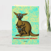 Grappige kangoeroe gelukkige verjaardagskaart kaart (Achterkant)