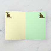 Grappige kangoeroe gelukkige verjaardagskaart kaart (Binnen)