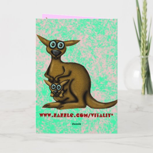 Grappige kangoeroe happy moederdag kaart (Achterkant)