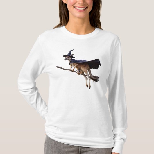 Grappige kangoeroe heks t-shirt (Voorkant)