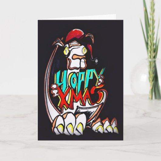 grappige Kangoeroe, Hoppy Kerstmis Feestdagen Kaart (Voorkant)