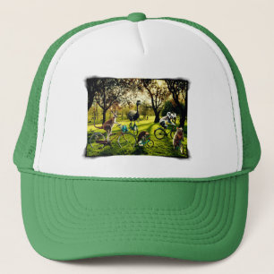Grappige kangoeroe koala wombat Emu fietsen Trucker Pet