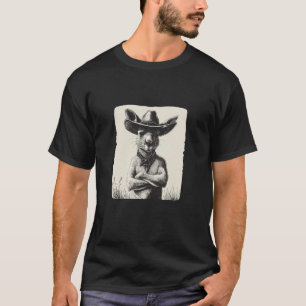 Grappige kangoeroe met cowboyhoed kostuum t-shirt