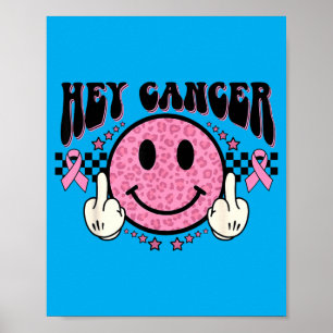 Grappige Kanker Middenvinger Borstkanker Bewustzij Poster