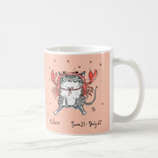 Grappige Kanker Zodiac Kat, verkleed als krab Ster Koffiemok