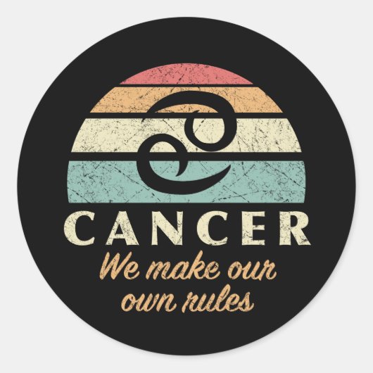 Grappige kanker Zodiac regels Ronde Sticker (Voorkant)