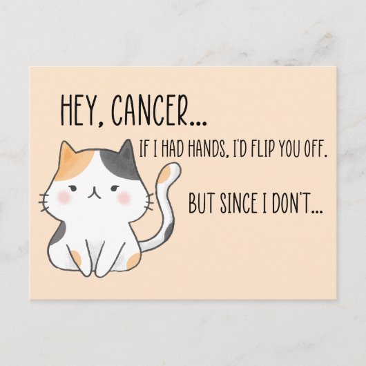 Grappige Kankerpatiënt, Kattenliefhebber  Briefkaart (Voorkant)