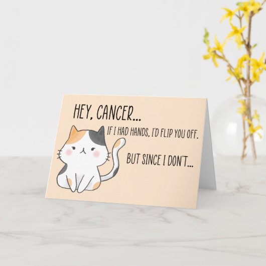Grappige Kankerpatiënt, Kattenliefhebber Kaart (Gele Bloem)