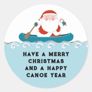 Grappige Kano Kerst Klassieker Ronde Sticker