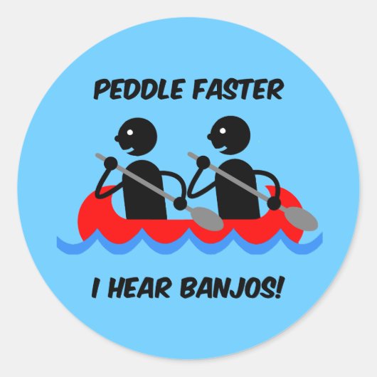 grappige kanoeën ronde sticker (Voorkant)