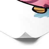 Grappige Kantoor Cat Waterverf Wall Art Poster (Hoek)