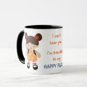 Grappige Kantoor Happy Place Rugzak Mok (Voorkant links)