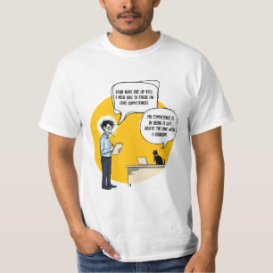 Grappige kantoor kat humor prestatiebeoordeling me t-shirt
