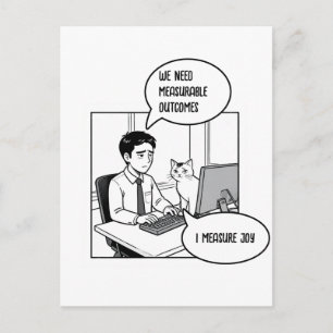 Grappige Kantoor Kat Humor Zakelijke Cartoon Briefkaart