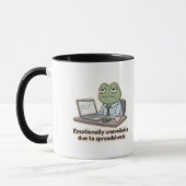 Grappige kantoor mok met spreadsheet kikker (Links)