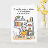 Grappige Kantoor Verjaardag Kaart met AI Humor Car (Gele Bloem)