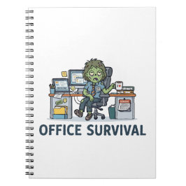 Grappige kantoor zombie "Survie Au Bureau" Werkhum Notitieboek