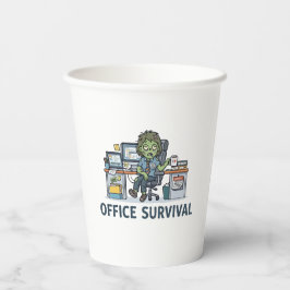 Grappige kantoor zombie "Survie Au Bureau" Werkhum Papieren Bekers