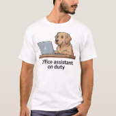 Grappige Kantoorhond Assistent Cartoon T-shirt (Voorkant)