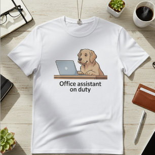 Grappige Kantoorhond Assistent Cartoon T-shirt