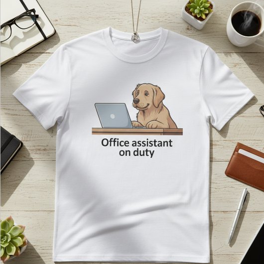 Grappige Kantoorhond Assistent Cartoon T-shirt