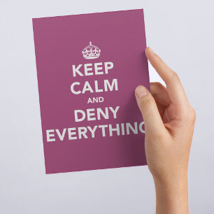 Grappige kantoorhumor: alles ontkennen quote briefkaart