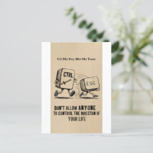 Grappige kantoorhumor: Ctrl mijn dag niet mijn tea Briefkaart